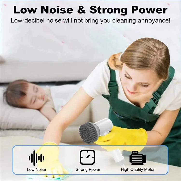 S1 Multifonction Ménage Wireless Electric Cleaning Brush avec Poignée Amovible