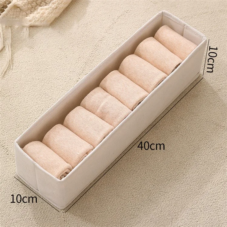 Size S Storage Box with Clear Window Oxford Cloth Closet Clothes Organizer - Beige