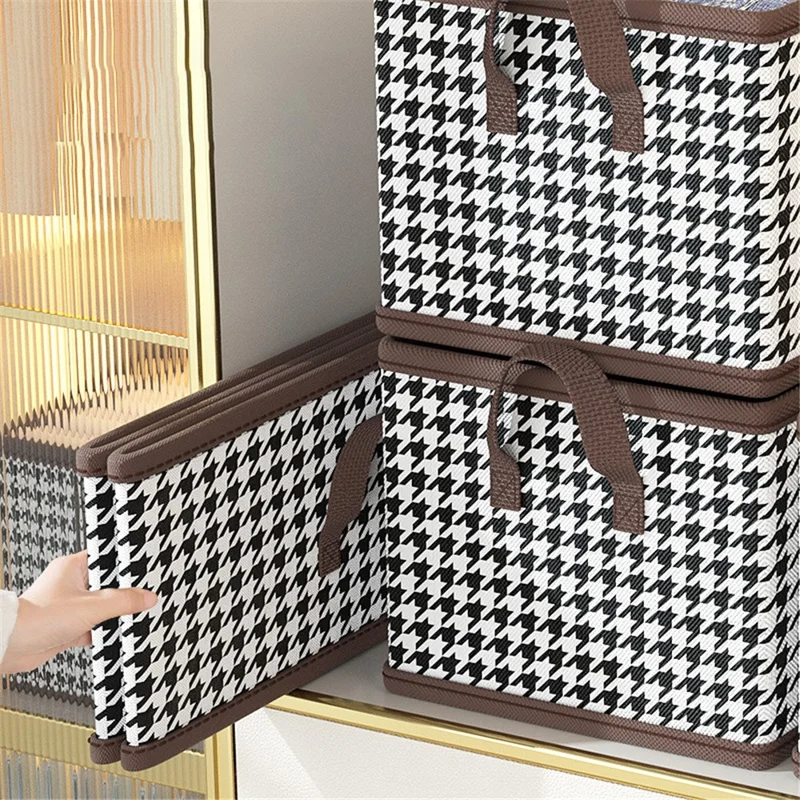 JJTZ 40 x 10 x 10cm Pattern Design Storage Cube Organizer Folding Cloth Box Container - Black