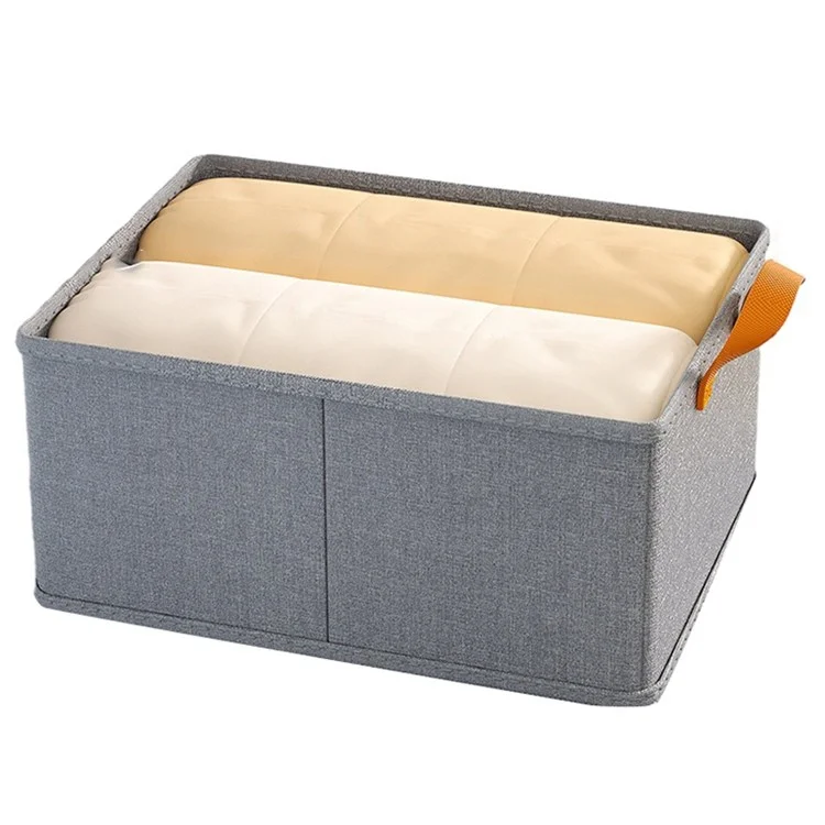 JJTZ 50 x 44 x 32cm Cationic PP Board Cloth Storage Box Closet Organizer with Two Handles - Grey