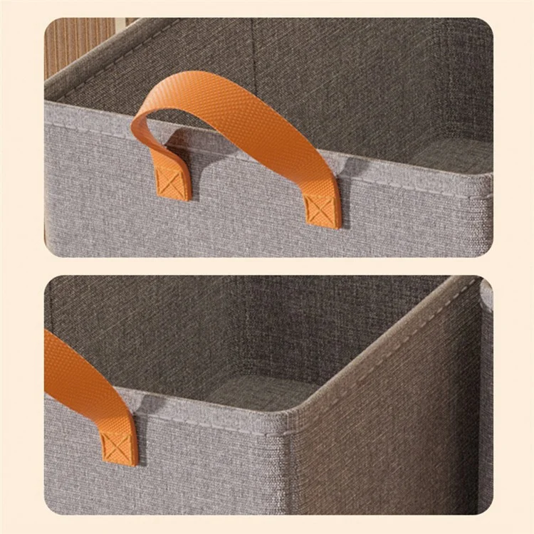 JJTZ 50 x 44 x 32cm Cationic PP Board Cloth Storage Box Closet Organizer with Two Handles - Grey