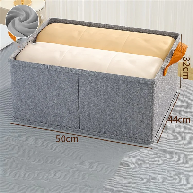 JJTZ 50 x 44 x 32cm Cationic PP Board Cloth Storage Box Closet Organizer with Two Handles - Grey