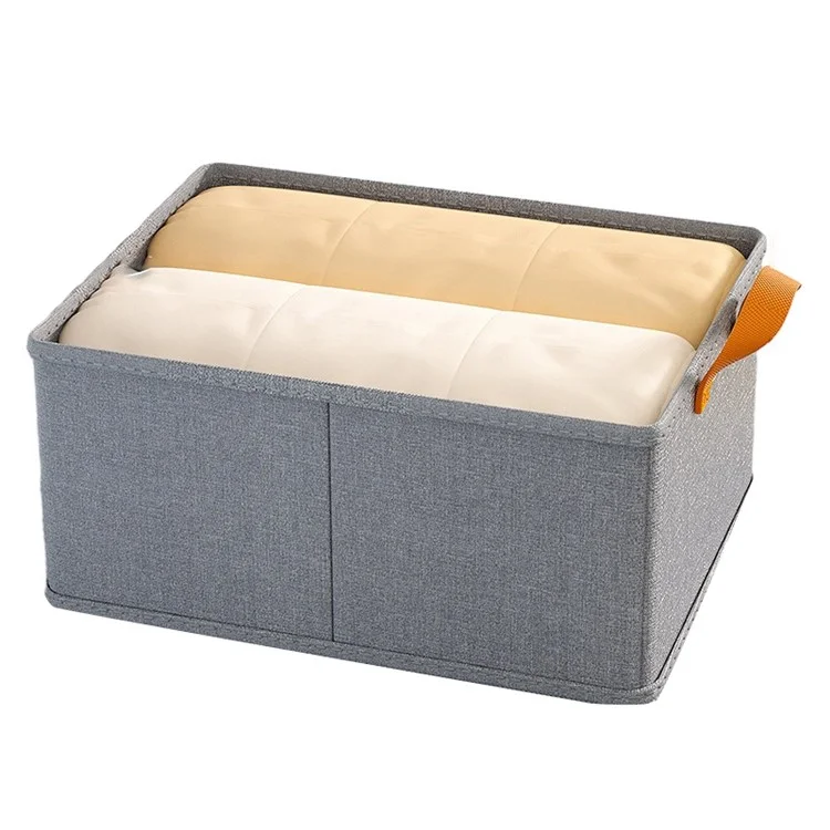 JJTZ 50 x 35 x 32cm Cloth Storage Bin Cationic PP Board Folding Closet Organizer - Grey