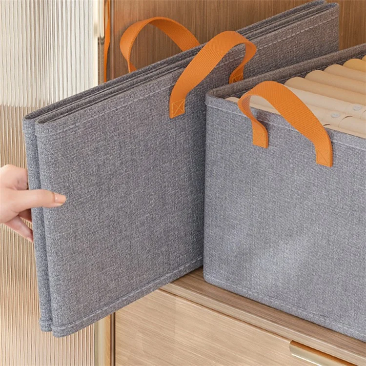 JJTZ 50 x 35 x 32cm Cloth Storage Bin Cationic PP Board Folding Closet Organizer - Grey