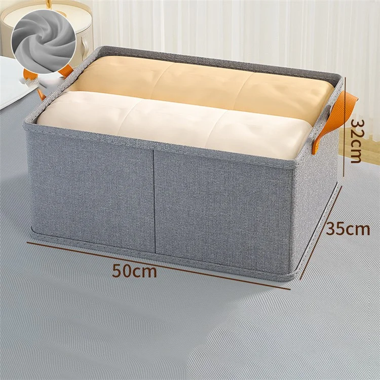 JJTZ 50 x 35 x 32cm Cloth Storage Bin Cationic PP Board Folding Closet Organizer - Grey