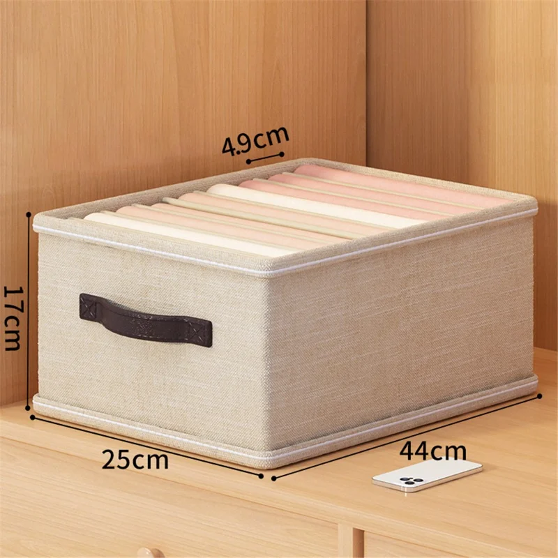 9 Grids Wardrobe Closet Organizer for Clothes Foldable Storage Box - Beige