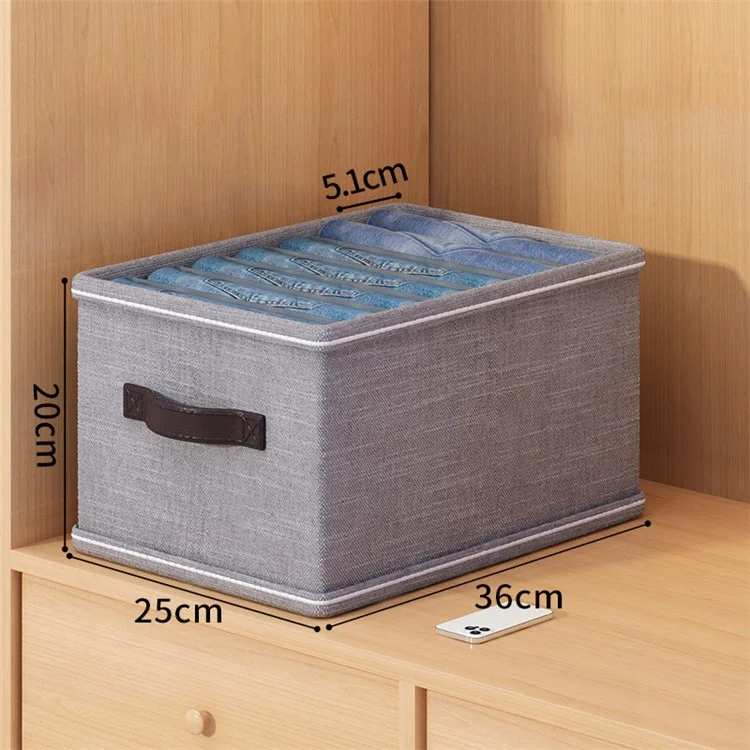 7 Grids Foldable Drawer Organizer Storage Box for Jeans Pants Shirts - Grey