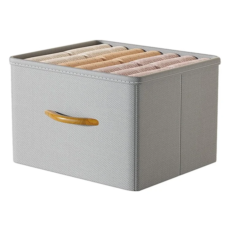 Boîte de rangement de placard taille XL Tiroir Diviseur Organisateur avec poignée pour pantalons et pulls - Gris