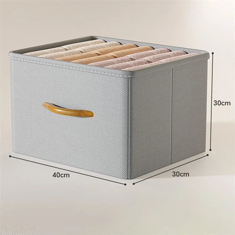 Boîte de rangement de placard taille XL Tiroir Diviseur Organisateur avec poignée pour pantalons et pulls - Gris