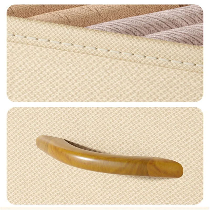 Size M Storage Box Drawer Organizer with Handle for Wardrobe Closet Clothes - Beige