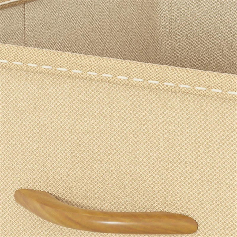 Size M Storage Box Drawer Organizer with Handle for Wardrobe Closet Clothes - Beige