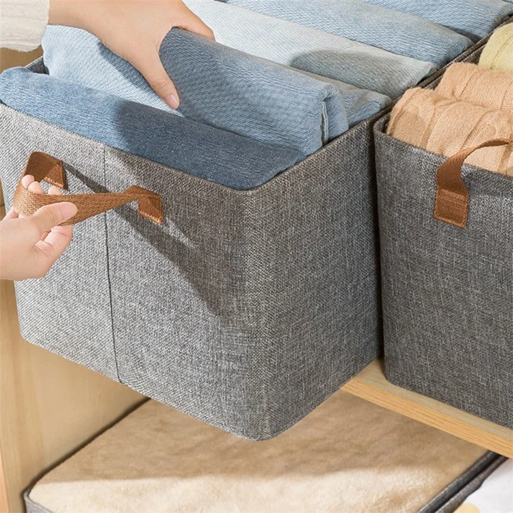 Casa 26L Organizzatore Borsa Pieghevole in Metallo Pieghevole+scatola di Conservazione in Stoffa Per Vestiti, Coperte - Grigio