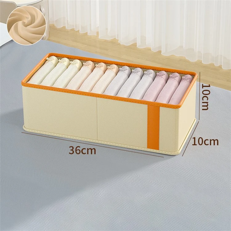 Wardrobe Storage Box Cationic PP Board + Oxford Cloth Foldable Organizer Case, Size S - Beige