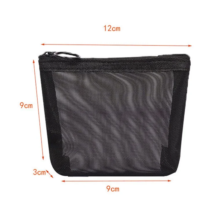 ZP01 / ZP02 / ZP03 3Pcs See-through Nylon Mesh Travel Cosmetic Storage Bag Makeup Pouch