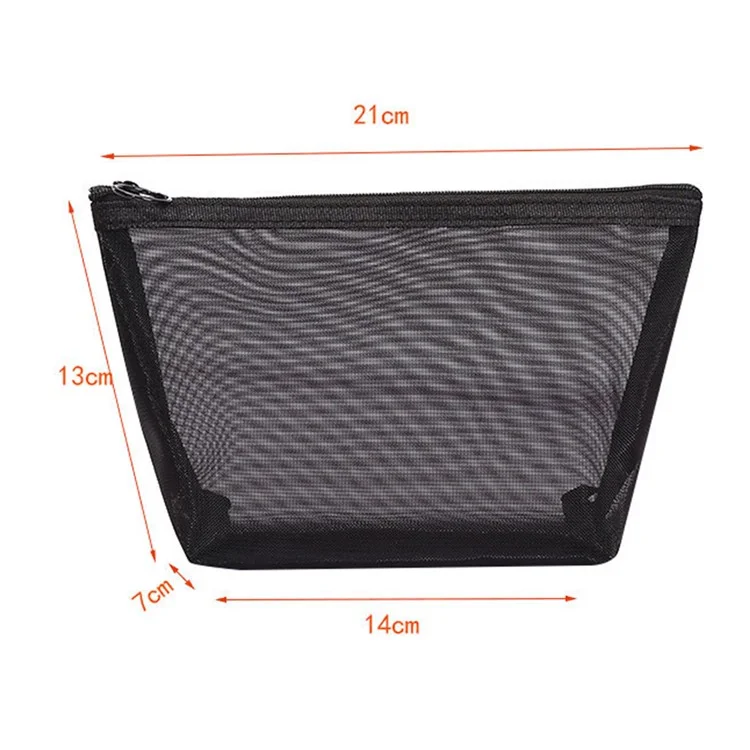 ZP01 / ZP02 / ZP03 3Pcs See-through Nylon Mesh Travel Cosmetic Storage Bag Makeup Pouch