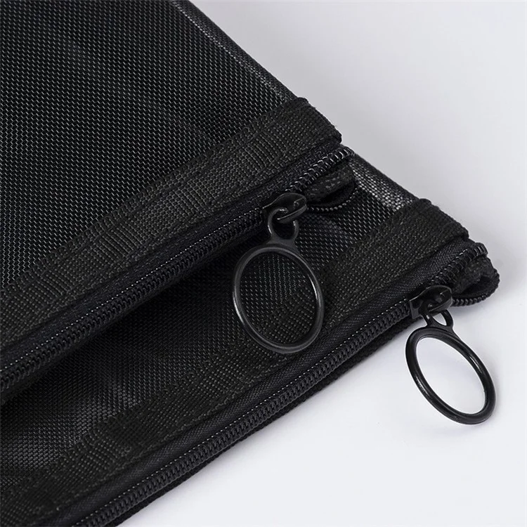 ZP06 / ZP07 / ZP08 3Pcs / Set Flat Cosmetic Pouch Travel Nylon Mesh Makeup Bag