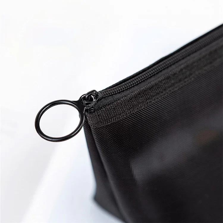 ZP06 / ZP07 / ZP08 3Pcs / Set Flat Cosmetic Pouch Travel Nylon Mesh Makeup Bag
