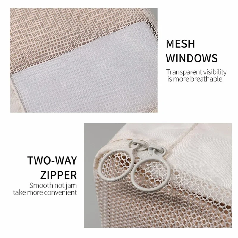0530 Zipper Clothes Mesh Bag Portable Luggage Organizer Set, 6-Piece