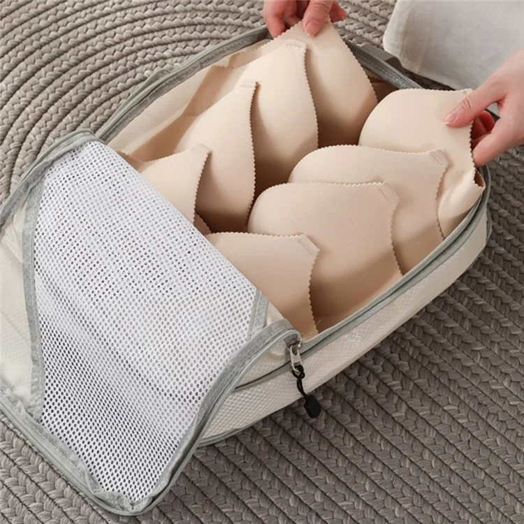 6Pcs Sac de Rangement Mesh de Voyage Sac de Compression Bagage Jeu d'Emballage - Noir