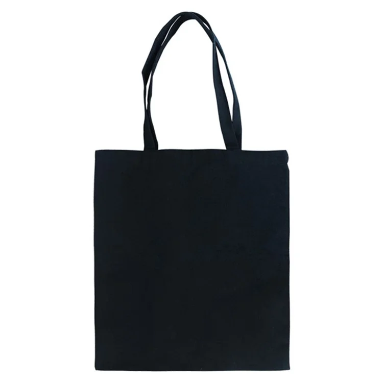 Bulk Buy Thermal Transfer Canvas Tote Handbag Shoulder Bag Supports DIY Printing - Black