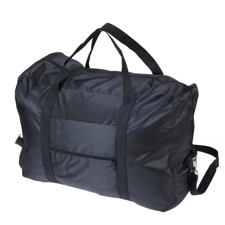Faltbare wasserdichte 600D Oxford Stoff Reisetasche Große Handtasche Umhängetasche - Schwarz