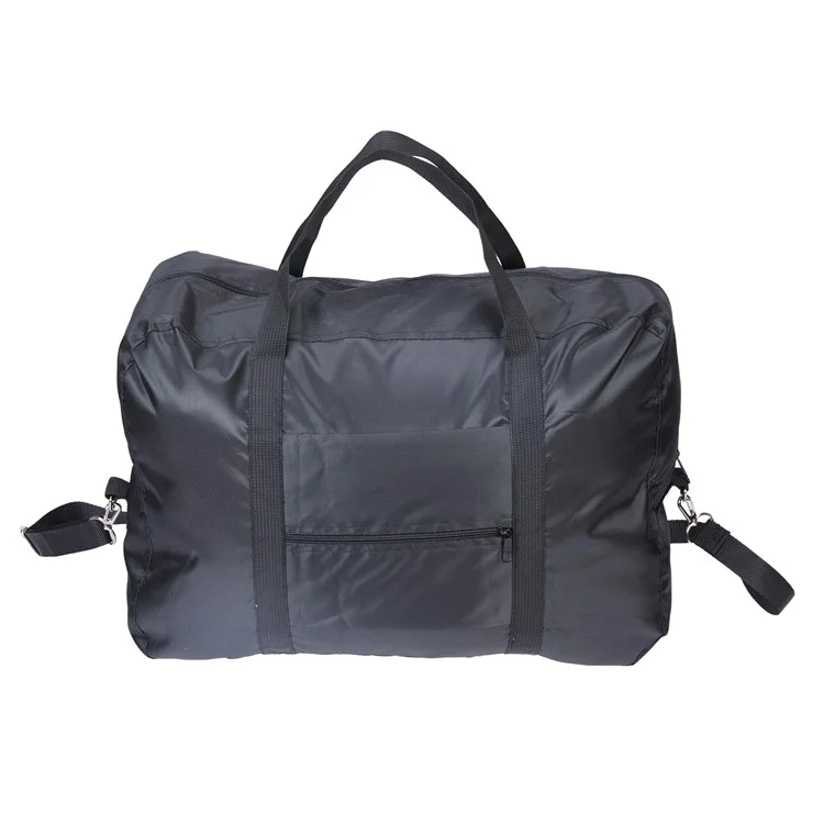 Faltbare wasserdichte 600D Oxford Stoff Reisetasche Große Handtasche Umhängetasche - Schwarz