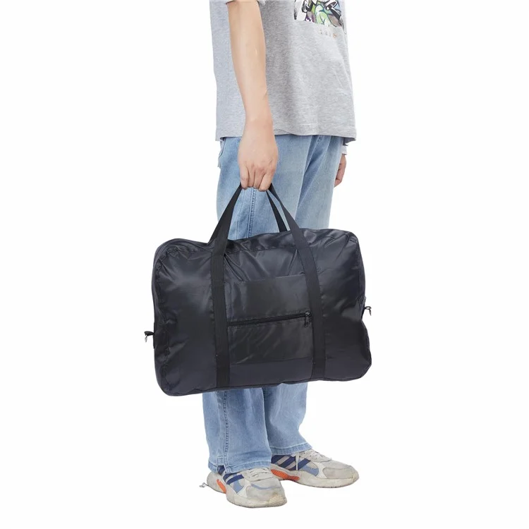 Faltbare wasserdichte 600D Oxford Stoff Reisetasche Große Handtasche Umhängetasche - Schwarz