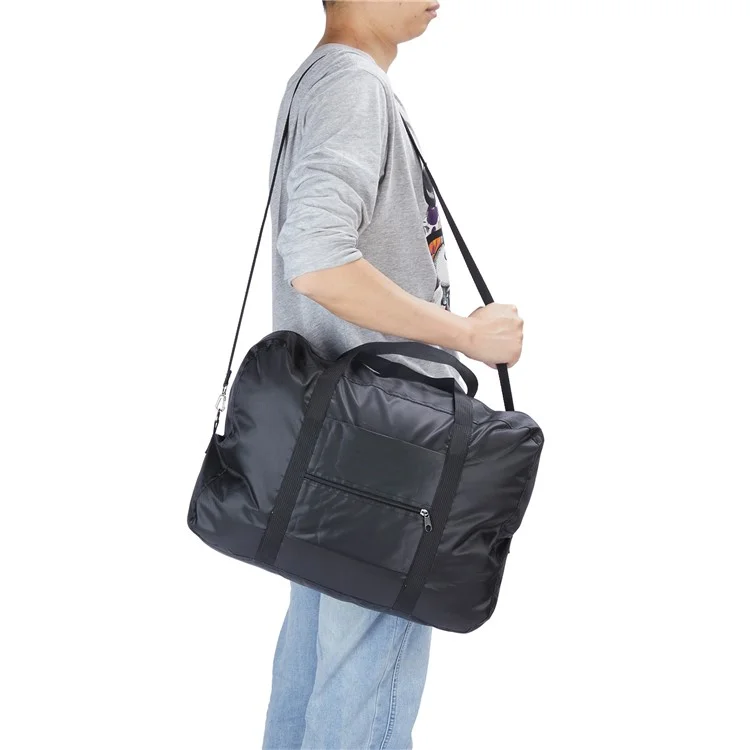 Faltbare wasserdichte 600D Oxford Stoff Reisetasche Große Handtasche Umhängetasche - Schwarz