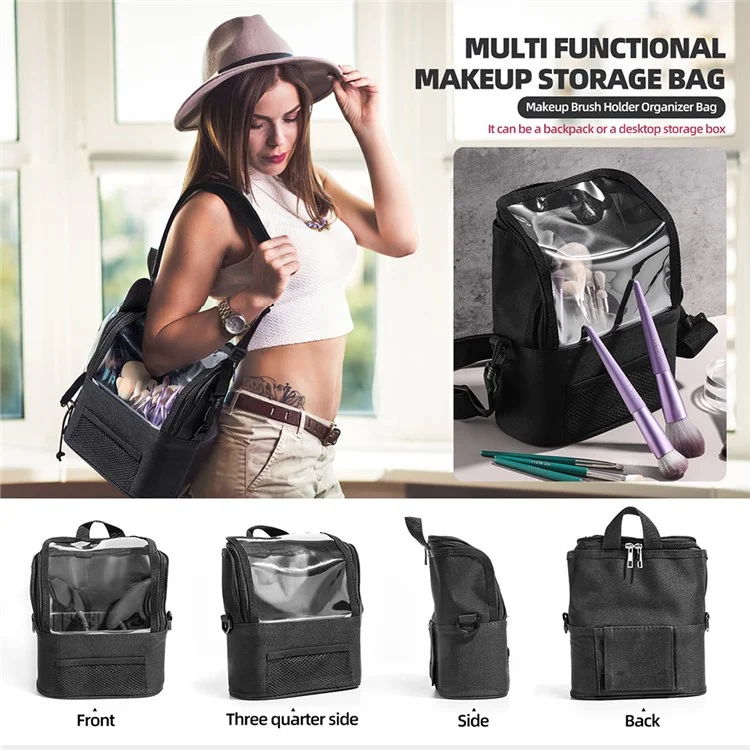 29-1 Travel Toiletry Organizer Bag Clear Crossbody Bag Handbag with Detachable Dividers
