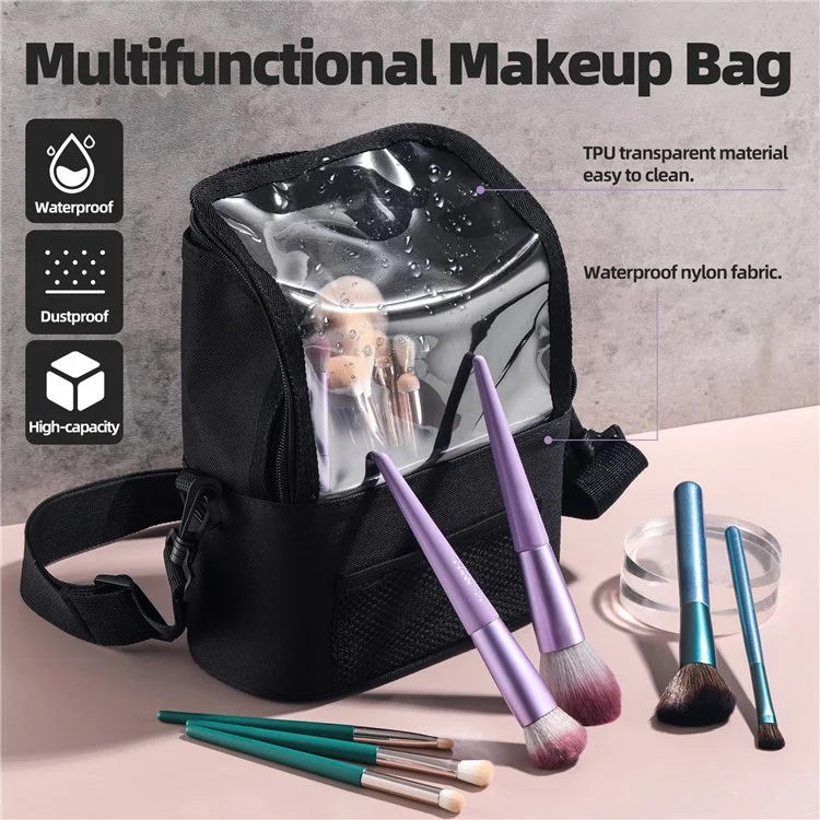 29-1 Travel Toiletry Organizer Bag Clear Crossbody Bag Handbag with Detachable Dividers