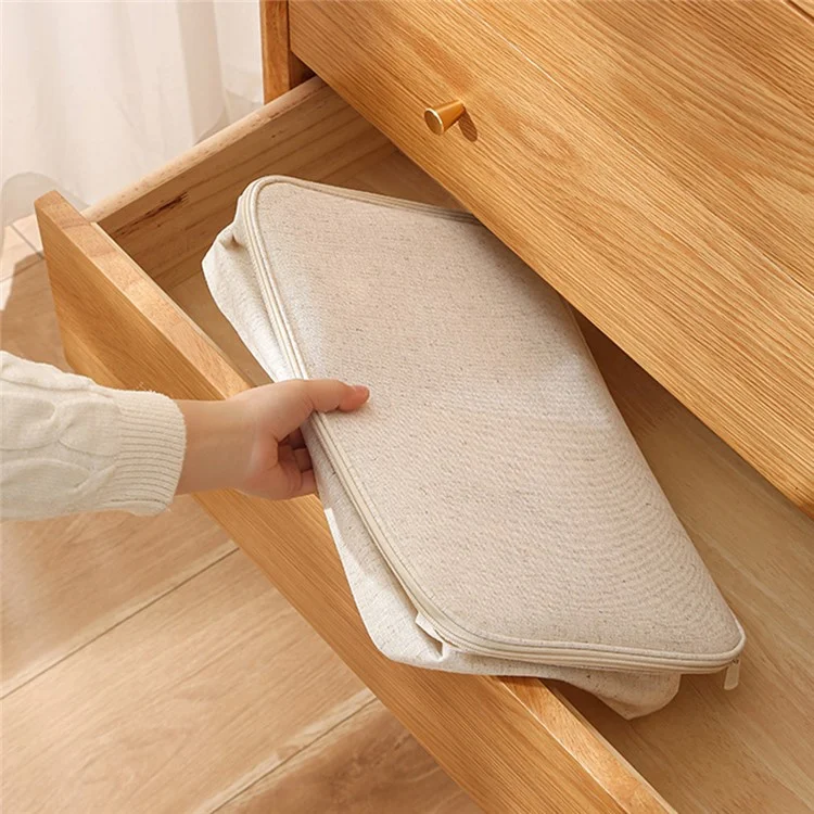 70398 Medium-38x26x25cm Clothes Storage Box Cotton Linen Closet Storage Baskets with Handle