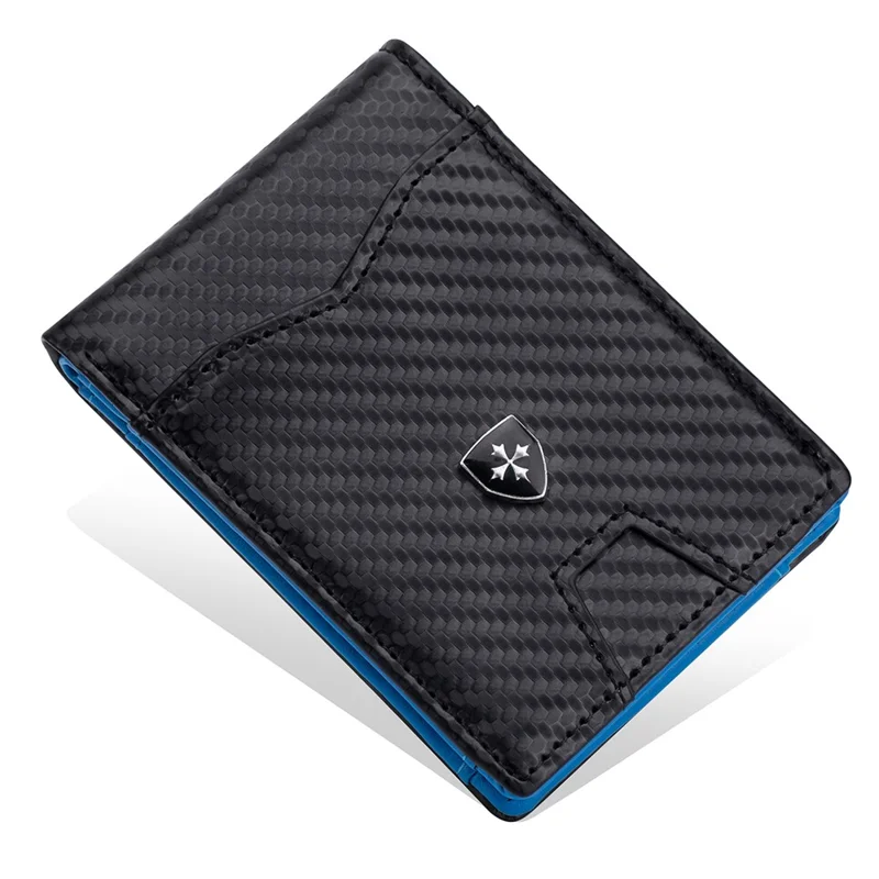 BAELLERRY K9315-K9316 Leather Wallet RFID Blocking Credit Card Holder Multi Card Case - Black+Blue