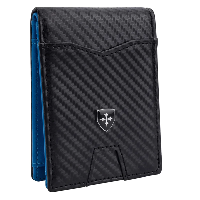 BAELLERRY K9315-K9316 Leather Wallet RFID Blocking Credit Card Holder Multi Card Case - Black+Blue