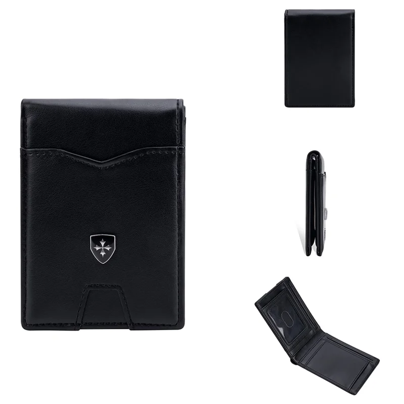 BAELLERRY K9315-K9316 Leather Wallet RFID Blocking Credit Card Holder Multi Card Case - Black
