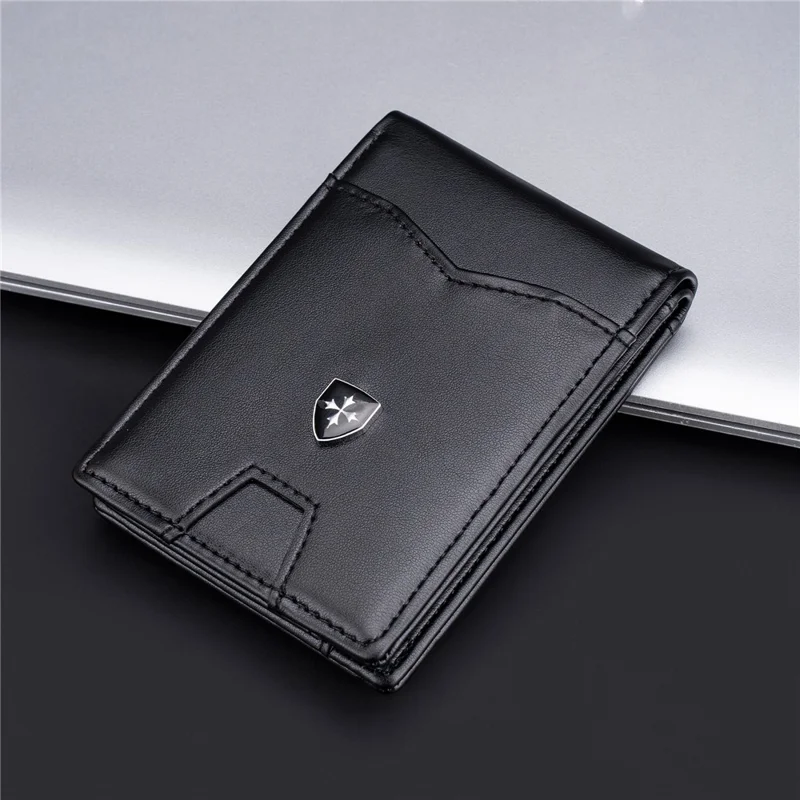 BAELLERRY K9315-K9316 Leather Wallet RFID Blocking Credit Card Holder Multi Card Case - Black