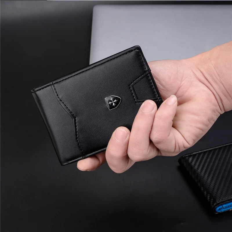 BAELLERRY K9315-K9316 Leather Wallet RFID Blocking Credit Card Holder Multi Card Case - Black