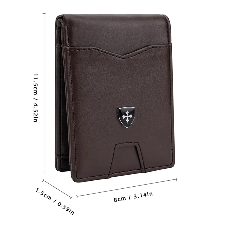 BAELLERRY K9315-K9316 Leather Wallet RFID Blocking Credit Card Holder Multi Card Case - Black