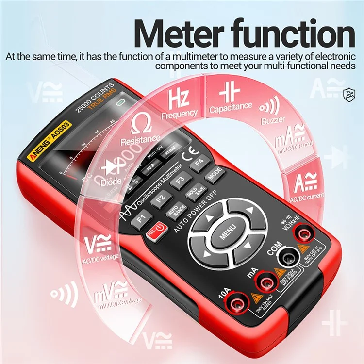 ANENG AOS03 Digital Oscilloscope Multimeter Signal Generator Waveform Output Handheld Multimeter