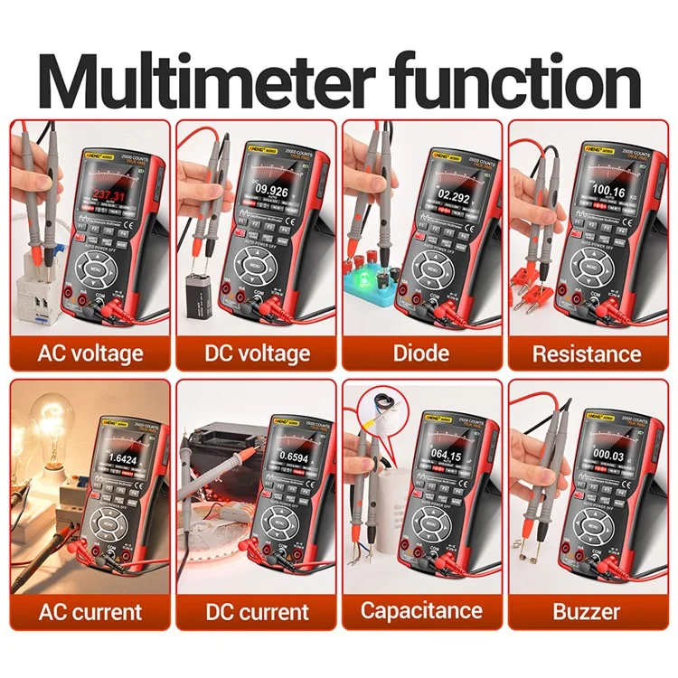 ANENG AOS03 Digital Oscilloscope Multimeter Signal Generator Waveform Output Handheld Multimeter