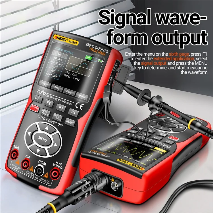 ANENG AOS03 Digital Oscilloscope Multimeter Signal Generator Waveform Output Handheld Multimeter