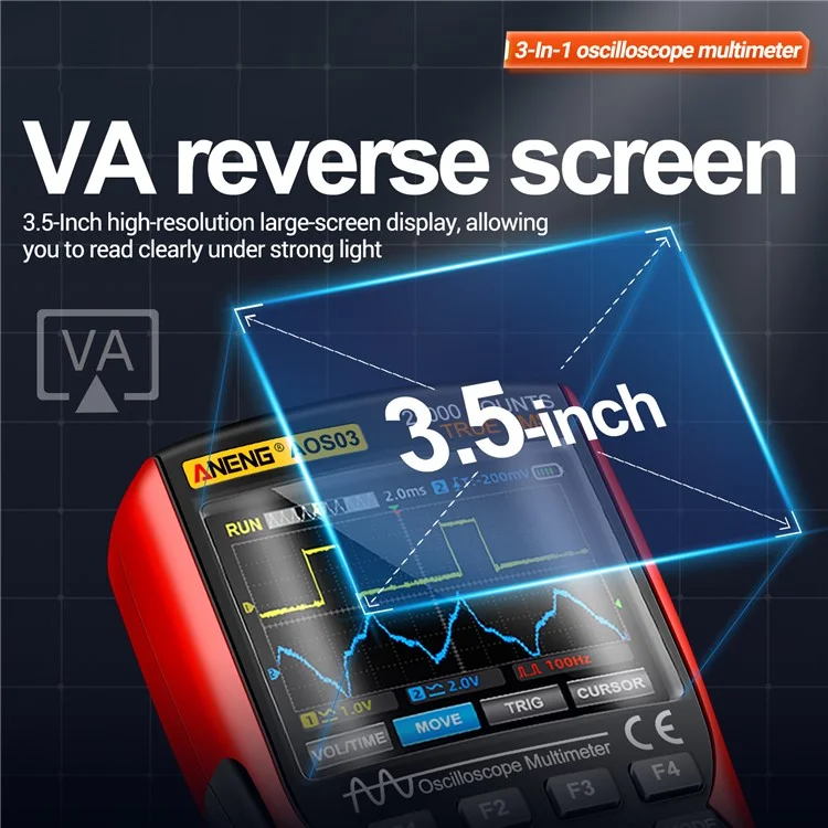 ANENG AOS03 Digital Oscilloscope Multimeter Signal Generator Waveform Output Handheld Multimeter