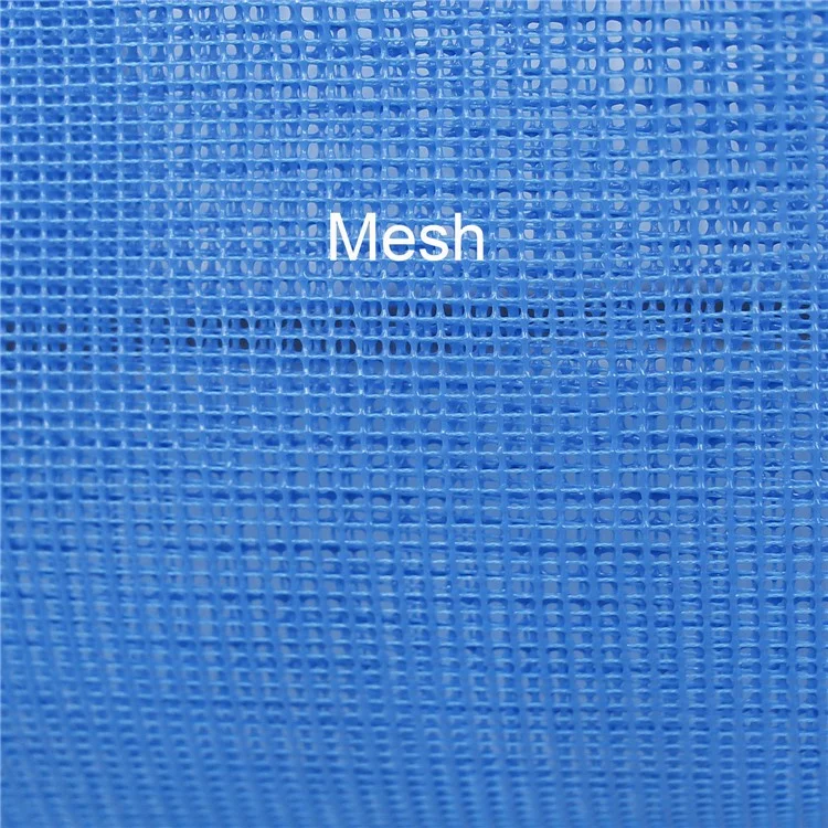 Outdoor Beach Canvas Mesh Bag Multiple Pockets Bath Toiletries Organizer Tote - Blue