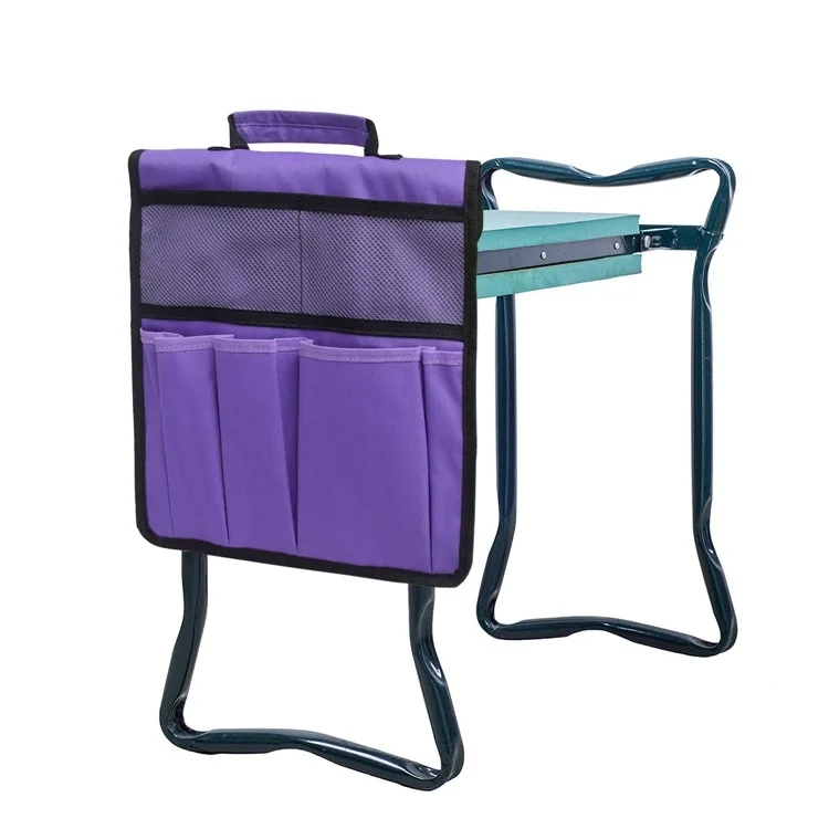 Portable Oxford Cloth Garden Kneeler Tool Bag for Knee Stool Gardening Tools Storage Pouch - Purple