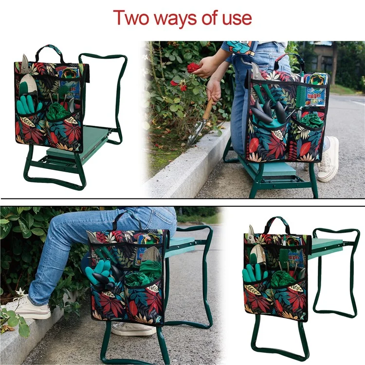 Portable Oxford Cloth Garden Kneeler Tool Bag for Knee Stool Gardening Tools Storage Pouch - Purple
