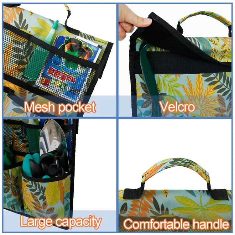 Portable Oxford Cloth Garden Kneeler Tool Bag for Knee Stool Gardening Tools Storage Pouch - Purple