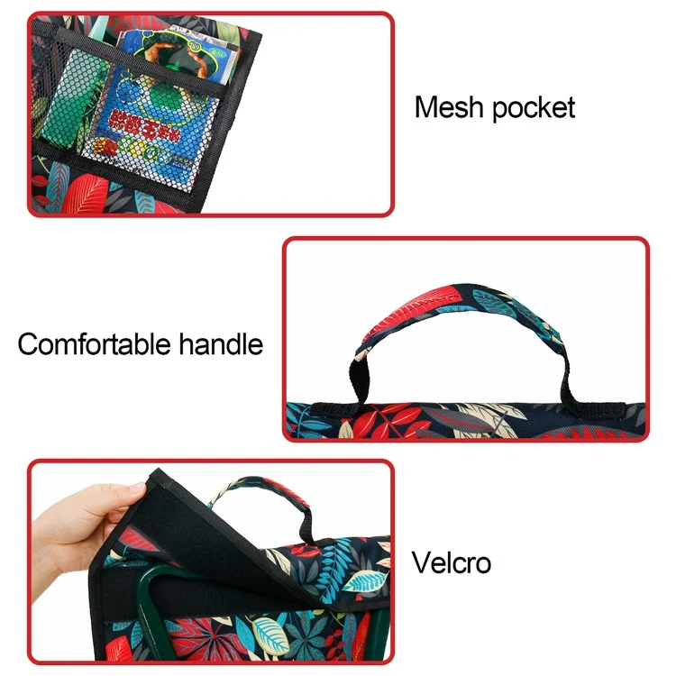 Portable Oxford Cloth Garden Kneeler Tool Bag for Knee Stool Gardening Tools Storage Pouch - Purple