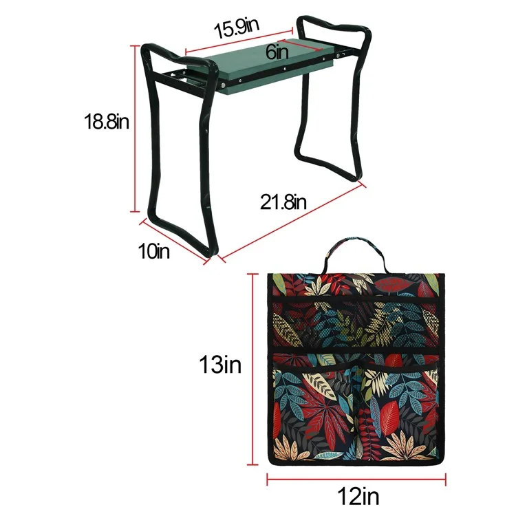 Portable Oxford Cloth Garden Kneeler Tool Bag for Knee Stool Gardening Tools Storage Pouch - Purple