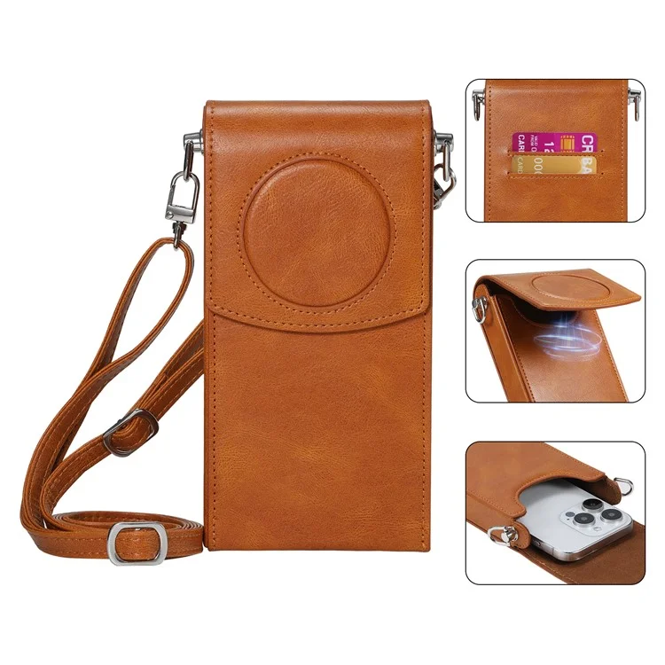 For Apple Vision Pro Battery Protection Organizer Case PU Leather Shoulder Bag