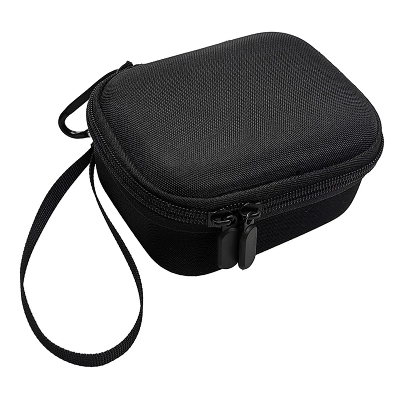 For JBL Go 4 Bluetooth-compatible Speaker Storage Bag Hard EVA Case with Hand Strap and Carabiner - Black+Grey