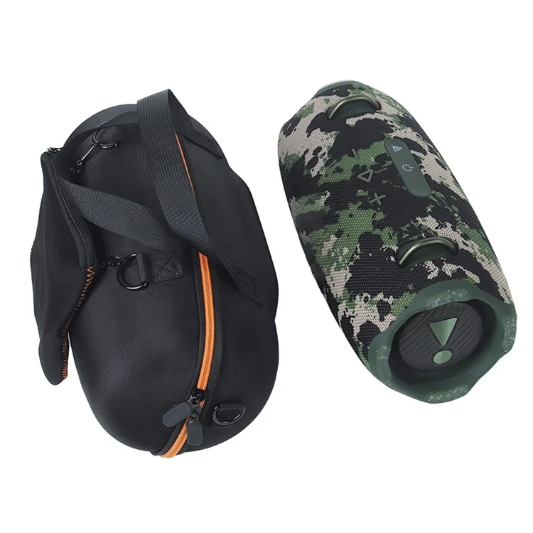 Per JBL Xtreme 4 Bluetooth Speaker Storage Bag Oxford Cloth+ EVA Protective Case - Nero / Arancione
